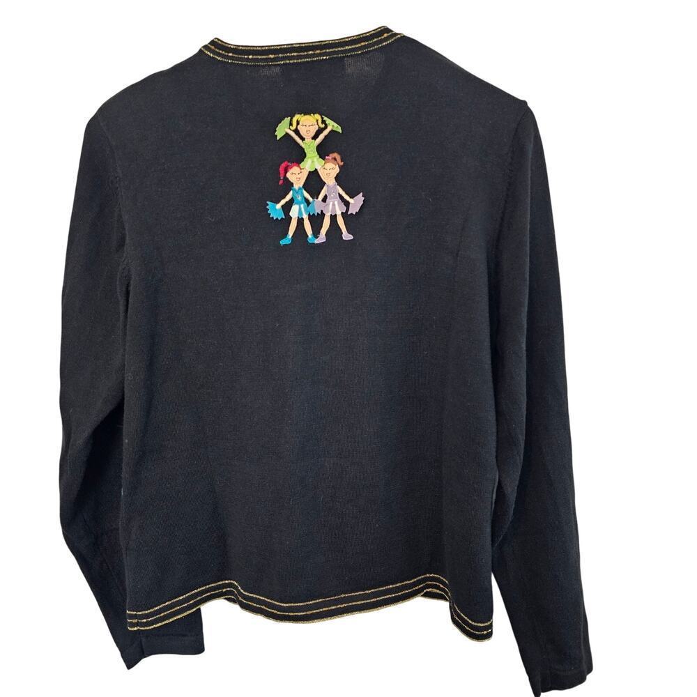 Vintage Jack B. Quick Cardigan Women Lrg 90s School Spirit Cheer Band Whimsical - Picture 2 of 13